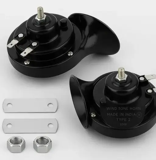 Universal Horn For Cars, Bikes & Scooters (Set Of 2 Pcs, Black)