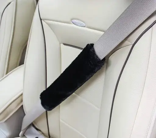Car Seatbelt Neck Pads (Black, Set Of 2 Pcs)