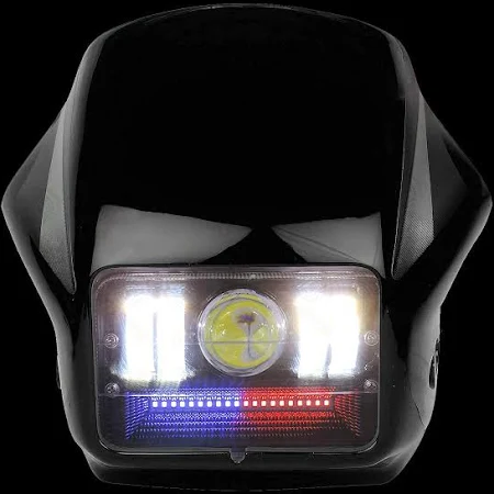 Led Projector Headlight For Splendor With Police Flasher